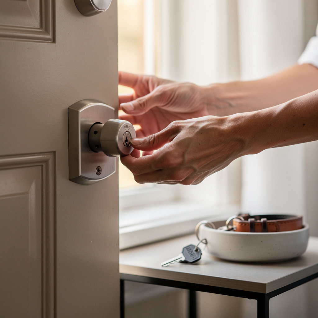 Claire Ruane House-sitting & Pet-sitting professional house-sitter performing a security check for reliable home care services